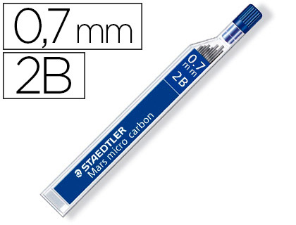 12 minas de grafito Staedtler Mars Micro 0,7mm. 2B